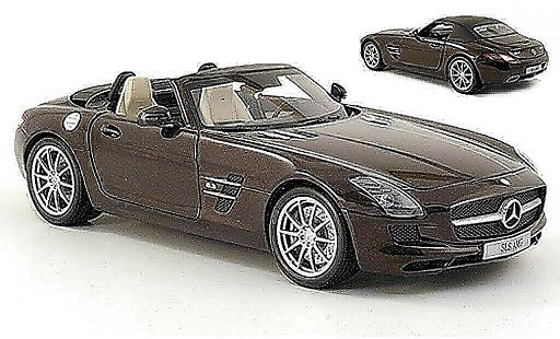 Mercedes SLS roadster 1/18 Minichamps amg (r197) marron 2011 miniature