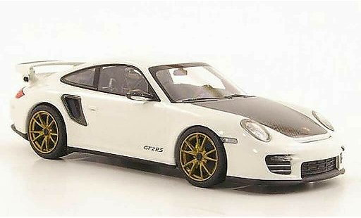 Porsche 911 GT2 RS 1/43 Minichamps 2010 (II) blanche goldene Felgen miniature