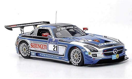 Mercedes SLS GT3 1/43 Minichamps AMG No.21 Team noire Falcon Metha / Breslin / Breslin / Rosler 24h Nurburgring 2011 miniature