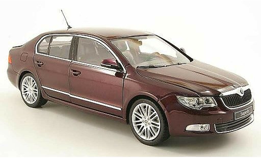 Skoda Superb 2008 1/18 Abrex II rouge miniature
