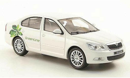 Skoda Octavia Green Line 1/43 Abrex blanche 2008 miniature