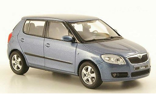 Skoda Fabia II 1/43 Abrex bleugrise 2006 miniature