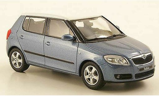 Skoda Fabia II 1/43 Abrex bleugrise avec blancheem toit 2006 miniature
