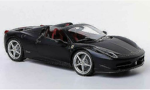 Ferrari 458 Italia Spider 1/18 Hot Wheels Elite mat noire miniature