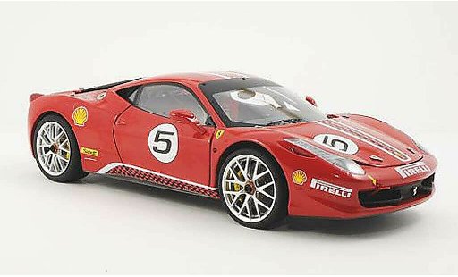 Ferrari 458 Challenge 1/18 Hot Wheels Elite No.5 rouge (Elite) miniature