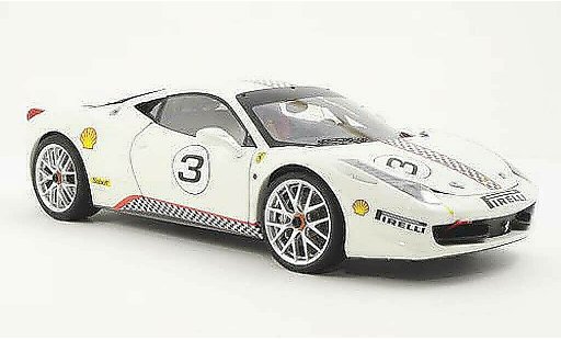 Ferrari 458 Challenge 1/18 Hot Wheels Elite No.3 blanche (Elite) miniature