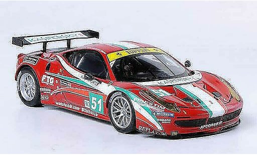 Ferrari 458 Italia GT2 1/43 Hot Wheels Elite No.51 AF Corse 24h Le Mans (Elite) 2011 miniature