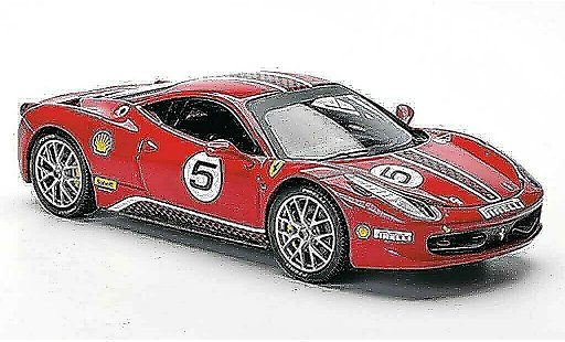 Ferrari 458 Challenge 1/43 Hot Wheels Elite No.5 rouge miniature