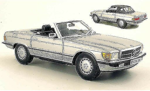 Mercedes 300 Base 1/18 Norev (R107) grise metallisee miniature