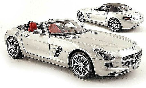 Mercedes SLS Roadster 1/18 Minichamps roadster AMG (R197) grise metallisee 2011 miniature