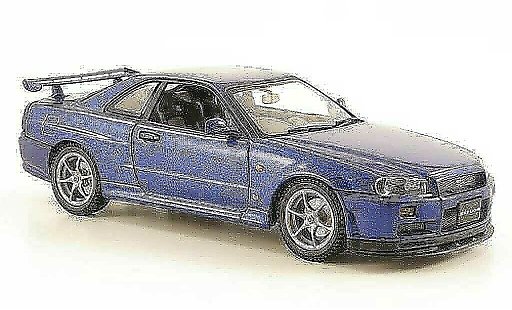 Nissan Skyline R34 1/43 Autoart GT-R bleu 1999 miniature