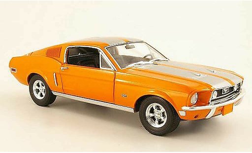Ford Mustang Fastback 1/18 Greenlight GT 2+2 orange/grise metalliseegrise miniature