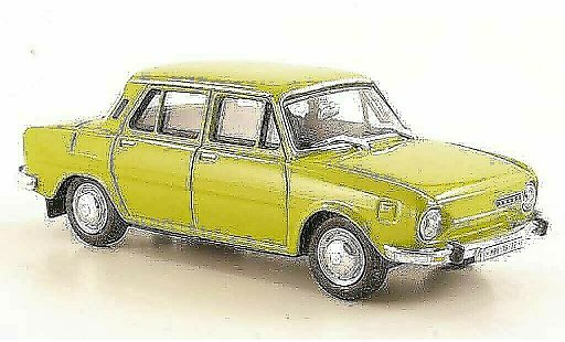 Skoda 110 Base 1/43 Abrex jauneverte 1969 miniature