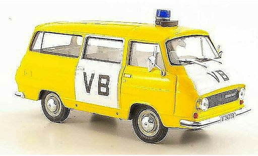 Skoda 1203 Police 1/43 Abrex VB blanche/jaune miniature