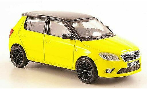 Skoda Fabia II 1/43 Abrex jaune avec noireem toit et Felgen 2010 miniature