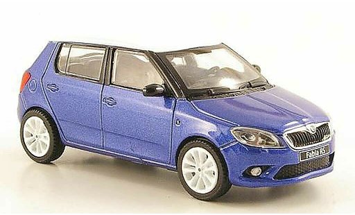 Skoda Fabia II 1/43 Abrex bleu avec blancheem toit et Felgen 2010 miniature