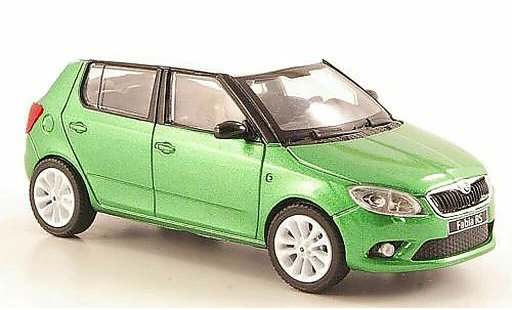 Skoda Fabia II 1/43 Abrex verte avec blancheem toit et Felgen 2010 miniature