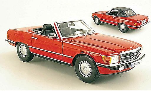 Mercedes 300 Base 1/18 Norev SL (R107) rouge 1985 miniature