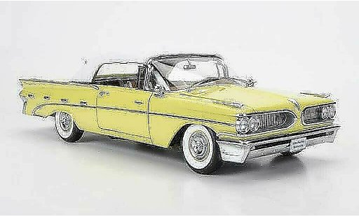 Pontiac Bonneville Convertible 1/18 Sun Star Cabriolet blanche/jaune ferm&Atilde;&copy; 1959 miniature