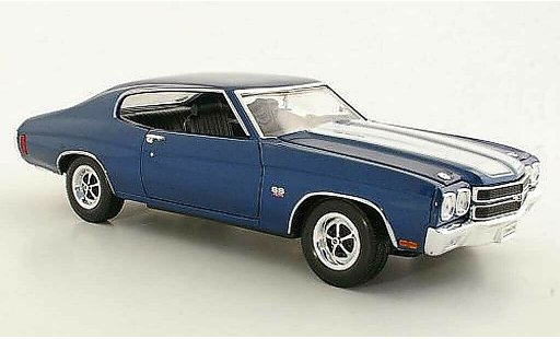 Chevrolet Chevelle SS 1/18 Welly 1970 bleu/blanche SS454 miniature
