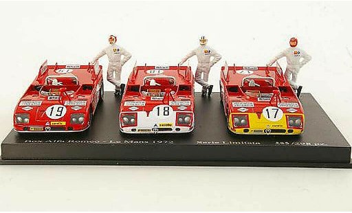 Alfa Romeo 33.3 tt3 1/43 M4 3er-Set TT: No.17 Elford + No.18 Vaccarella + No.19 Stommelen 24h Le Mans miniature
