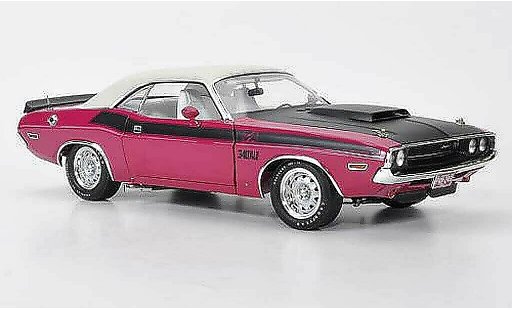 Dodge Challenger 1970 1/18 Highway 61 T/A rose/mat noire/blanche miniature