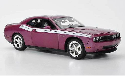 Dodge Challenger 2010 1/18 Highway 61 R/T lilas avec blancheer Dekoration miniature