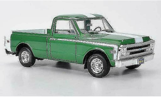 Chevrolet C-10 Pickup 1/18 Highway 61 Fleetside Pick Up verte/blanche 1969 miniature