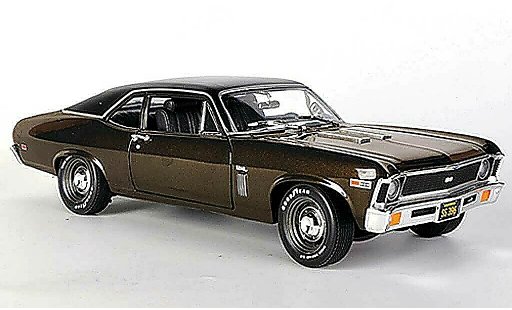 Chevrolet Nova SS 1/18 Ertl 1969 396 marron/matnoire miniature