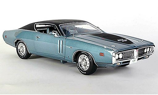 Dodge Charger 1971 1/18 Ertl R/T 426 bleugrise/matnoire miniature