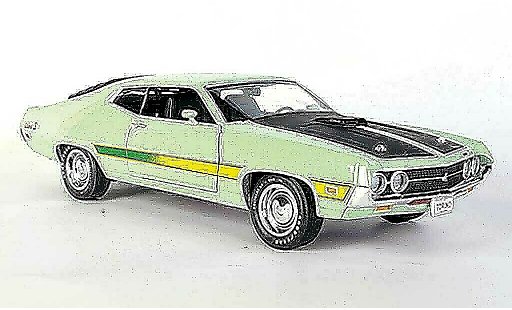 Ford Gran Torino Cobra 1/18 Ertl verte/matnoire 1971 miniature