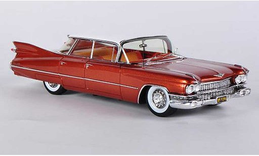 Cadillac Deville Sedan 1/43 Spark 4-Door 4-Window Hardtop marron/blanche 1959 miniature