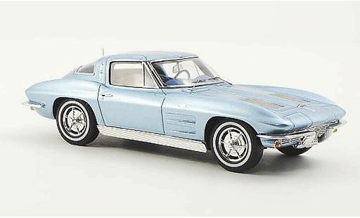 Chevrolet Corvette Stingray 1/43 Spark C2 Sting Ray Split Window Coupe bleu 1963 miniature