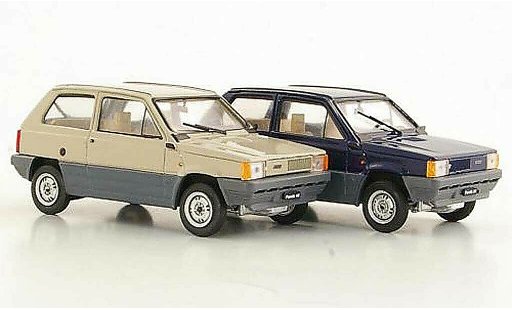 Fiat Panda Coffret 1/43 Brumm 2er-Set: 30 bleu et 45 beige 1980 miniature