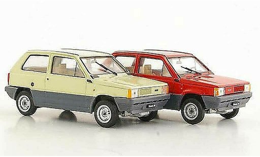 Fiat Panda Coffret 1/43 Brumm 2er-Set: 30 beige et 45 rouge 1980 miniature