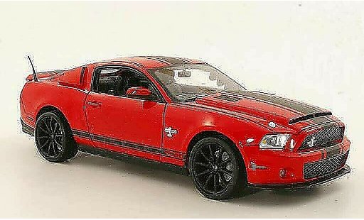 Shelby GT 500 2012 1/18 Shelby Collectibles Super Snake rouge/matnoire miniature
