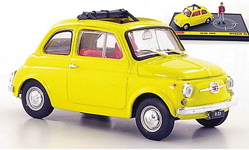 Fiat 500 Classique 1/43 Brumm jaune Lupin ''Wante- Lupin the 3rd'' miniature