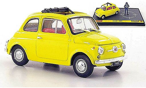 Fiat 500 Classique 1/43 Brumm jaune Jigen ''Wante- Lupin the 3rd'' miniature