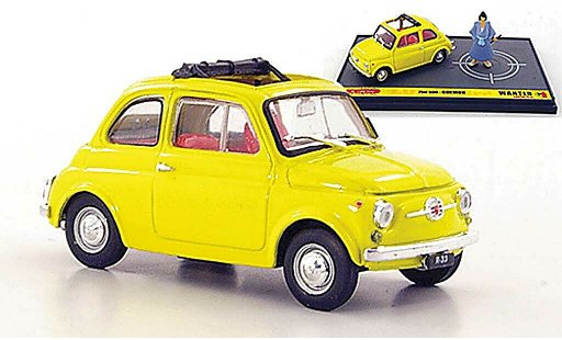 Fiat 500 Classique 1/43 Brumm jaune Goemon ''Wante- Lupin the 3rd'' miniature