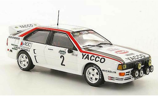 Audi Quattro rallye 1/43 Hachette No.2 Yacco B.Darniche / A.Mahe Rally Lyon-Charbonnieres 1984 miniature
