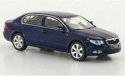 Skoda Superb 2009 1/43 Abrex II bleu miniature