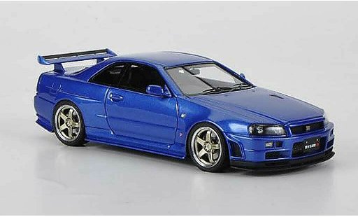 Nissan Skyline R34 1/43 HPI GT-R S-tune bleu RHD miniature