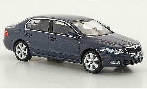 Skoda Superb 2009 1/43 Abrex II bleugrise miniature