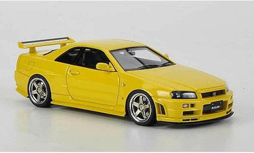 Nissan Skyline R34 1/43 HPI GT-R S-tune jaune RHD miniature