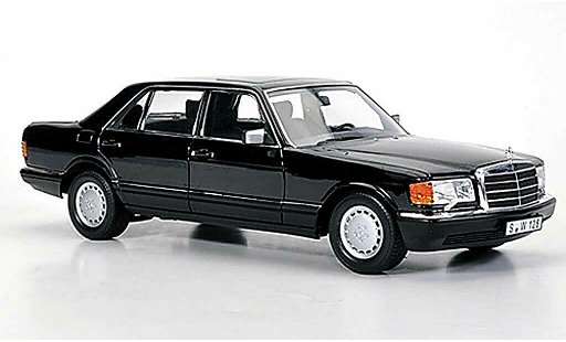 Mercedes 560 Base 1/18 Norev (W126) noire 1985 miniature