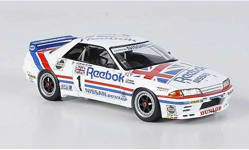 Nissan Skyline R32 1/43 HPI GT-R No.1 Reebok M.Hasemi / A.Olofsson JTC West Japan 1990 miniature