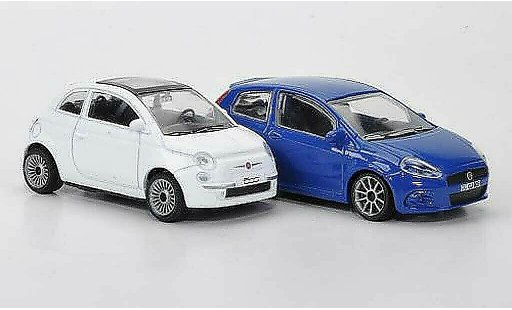 Fiat 500 Classique 1/43 Motorama 2er-Set Kompaktwagen blanche Punto bleu miniature