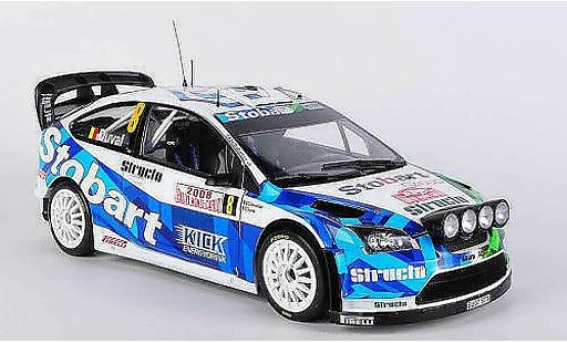 Ford Focus RS WRC 1/18 Sun Star No.8 F.Duval / E.Chevaillier Rally Monte Carlo 2008 miniature