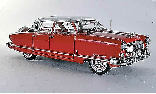 Nash Ambassador Airflyte 1/18 Sun Star rouge/blanche 1952 miniature