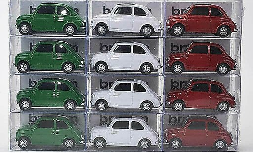 Fiat 500 Nuova 1/43 Brumm 12er-Set: Tricolore verte blanche rouge 1957 miniature